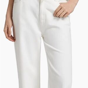 DEREK LAM 10 CROSBY Dunn Denim Wide Leg Jean With Crochet Trim - Ecru